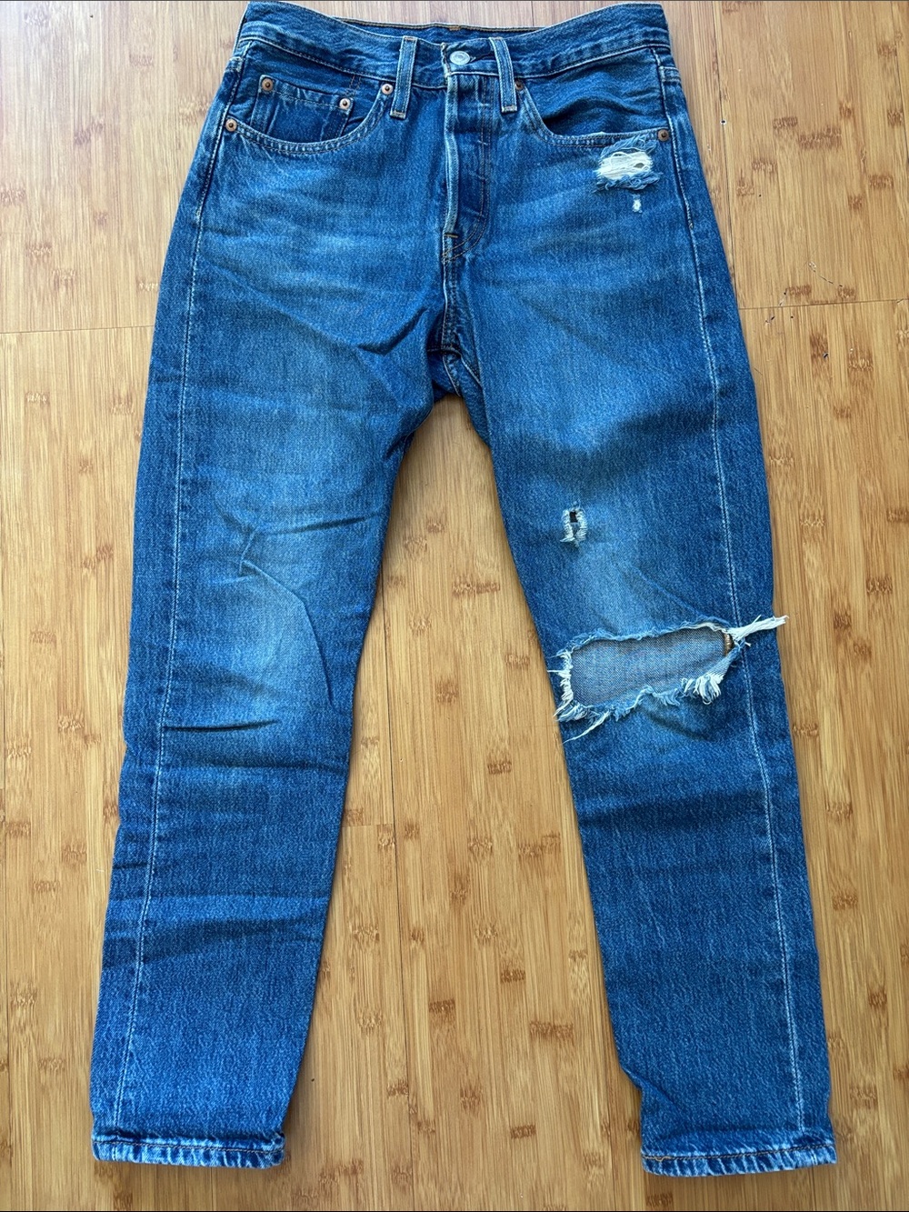 Levi's Men's Distressed Blue Slim Straight Jeans